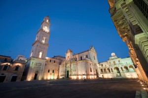 Lecce (Puglia, Italy): The main square at evening (Baroque style)